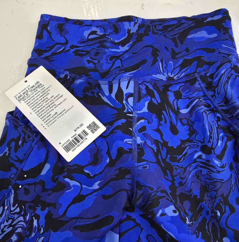 lululemon athletica Blue Patterned Athletic Shorts